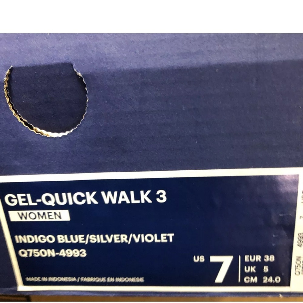 Asics Women’s Quick Walk 3, Blue Cross Training Shoes, Size 7 M. - Picture 5 of 5